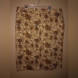 VGUC Ashley Stewart Leopard Print Skirt Size 18 W